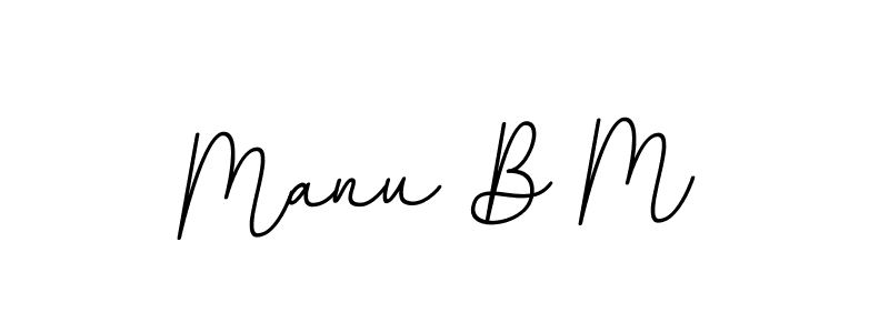 Make a beautiful signature design for name Manu B M. With this signature (BallpointsItalic-DORy9) style, you can create a handwritten signature for free. Manu B M signature style 11 images and pictures png