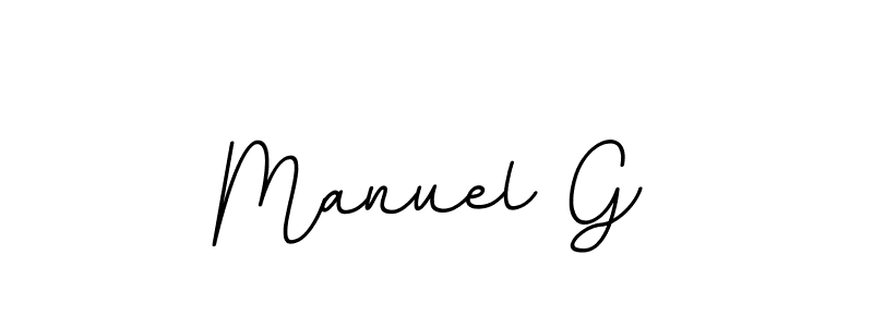 How to make Manuel G name signature. Use BallpointsItalic-DORy9 style for creating short signs online. This is the latest handwritten sign. Manuel G signature style 11 images and pictures png