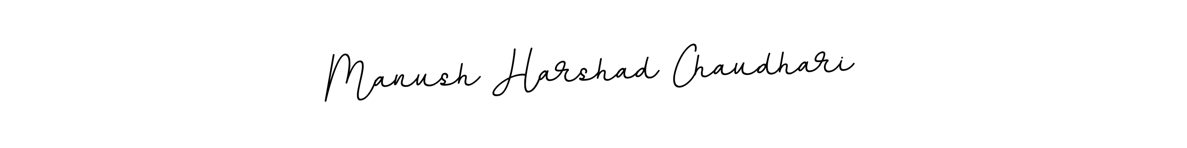 How to make Manush Harshad Chaudhari name signature. Use BallpointsItalic-DORy9 style for creating short signs online. This is the latest handwritten sign. Manush Harshad Chaudhari signature style 11 images and pictures png