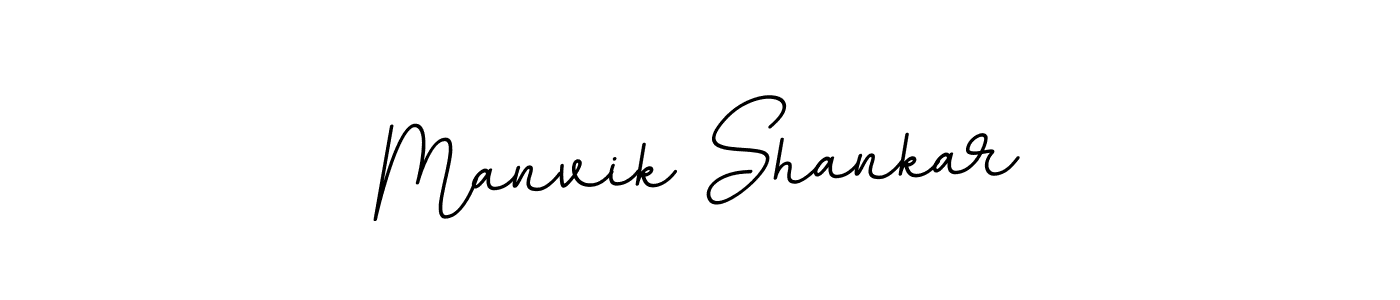 How to make Manvik Shankar name signature. Use BallpointsItalic-DORy9 style for creating short signs online. This is the latest handwritten sign. Manvik Shankar signature style 11 images and pictures png