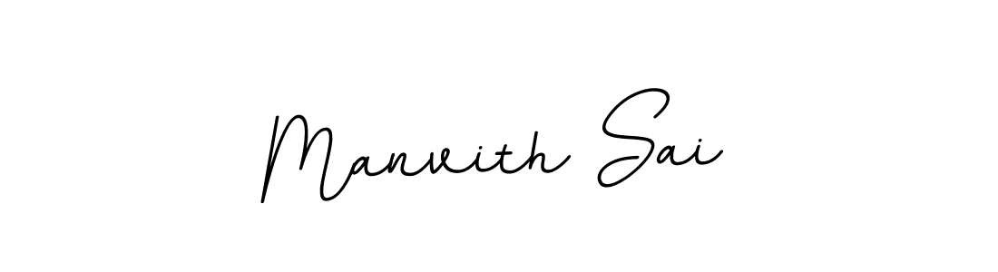 How to make Manvith Sai name signature. Use BallpointsItalic-DORy9 style for creating short signs online. This is the latest handwritten sign. Manvith Sai signature style 11 images and pictures png