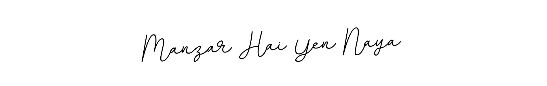 Manzar Hai Yen Naya stylish signature style. Best Handwritten Sign (BallpointsItalic-DORy9) for my name. Handwritten Signature Collection Ideas for my name Manzar Hai Yen Naya. Manzar Hai Yen Naya signature style 11 images and pictures png