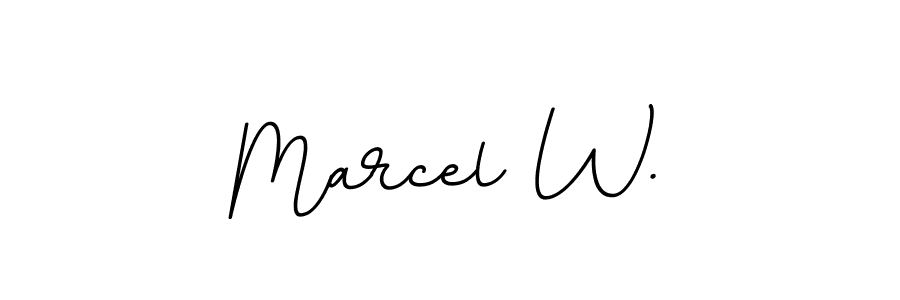 Create a beautiful signature design for name Marcel W.. With this signature (BallpointsItalic-DORy9) fonts, you can make a handwritten signature for free. Marcel W. signature style 11 images and pictures png