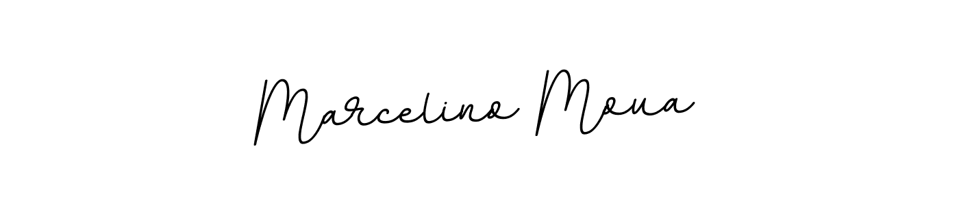 How to make Marcelino Moua name signature. Use BallpointsItalic-DORy9 style for creating short signs online. This is the latest handwritten sign. Marcelino Moua signature style 11 images and pictures png