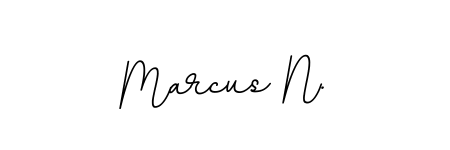 You should practise on your own different ways (BallpointsItalic-DORy9) to write your name (Marcus N.) in signature. don't let someone else do it for you. Marcus N. signature style 11 images and pictures png