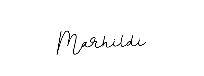 Design your own signature with our free online signature maker. With this signature software, you can create a handwritten (BallpointsItalic-DORy9) signature for name Marhildi. Marhildi signature style 11 images and pictures png