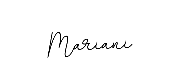 Use a signature maker to create a handwritten signature online. With this signature software, you can design (BallpointsItalic-DORy9) your own signature for name Mariani. Mariani signature style 11 images and pictures png