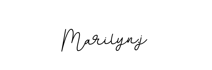 How to make Marilyn.j name signature. Use BallpointsItalic-DORy9 style for creating short signs online. This is the latest handwritten sign. Marilyn.j signature style 11 images and pictures png