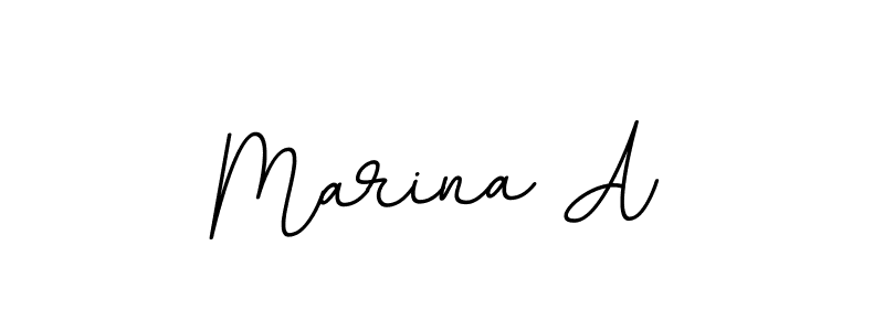 How to make Marina A name signature. Use BallpointsItalic-DORy9 style for creating short signs online. This is the latest handwritten sign. Marina A signature style 11 images and pictures png