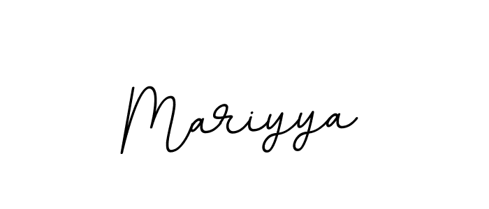 Use a signature maker to create a handwritten signature online. With this signature software, you can design (BallpointsItalic-DORy9) your own signature for name Mariyya. Mariyya signature style 11 images and pictures png