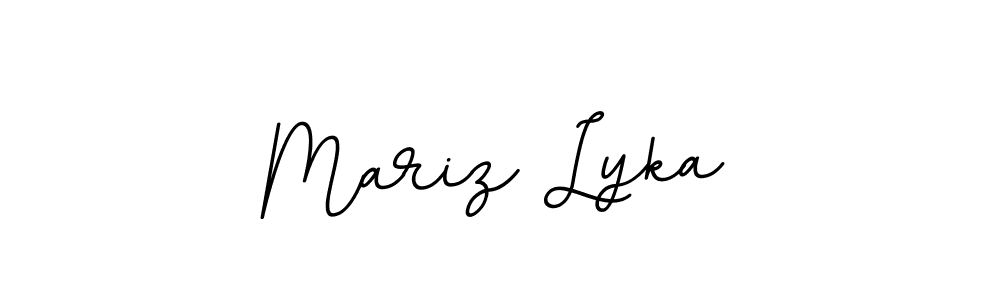 This is the best signature style for the Mariz Lyka name. Also you like these signature font (BallpointsItalic-DORy9). Mix name signature. Mariz Lyka signature style 11 images and pictures png