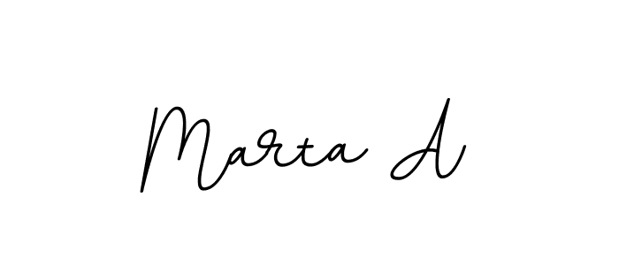 Use a signature maker to create a handwritten signature online. With this signature software, you can design (BallpointsItalic-DORy9) your own signature for name Marta A. Marta A signature style 11 images and pictures png