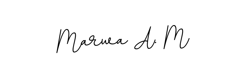 Create a beautiful signature design for name Marwa A. M. With this signature (BallpointsItalic-DORy9) fonts, you can make a handwritten signature for free. Marwa A. M signature style 11 images and pictures png