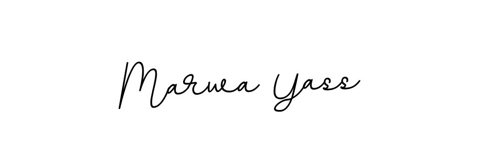 How to make Marwa Yass name signature. Use BallpointsItalic-DORy9 style for creating short signs online. This is the latest handwritten sign. Marwa Yass signature style 11 images and pictures png