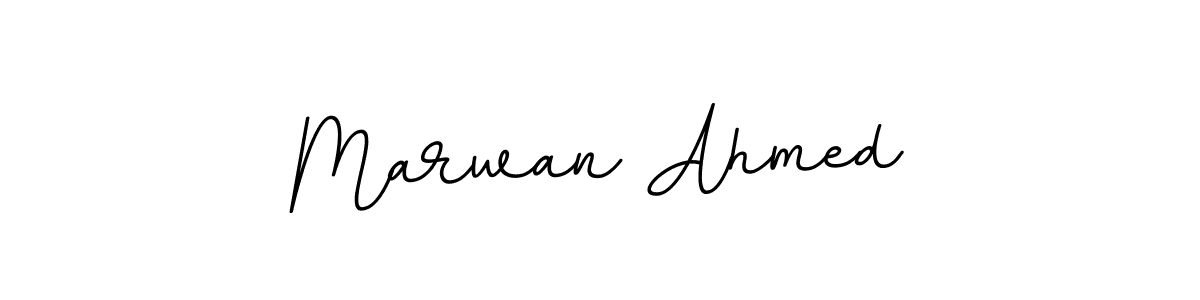 How to make Marwan Ahmed name signature. Use BallpointsItalic-DORy9 style for creating short signs online. This is the latest handwritten sign. Marwan Ahmed signature style 11 images and pictures png
