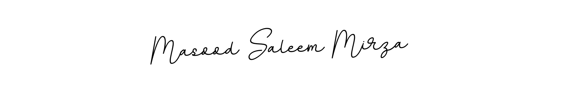 How to make Masood Saleem Mirza name signature. Use BallpointsItalic-DORy9 style for creating short signs online. This is the latest handwritten sign. Masood Saleem Mirza signature style 11 images and pictures png