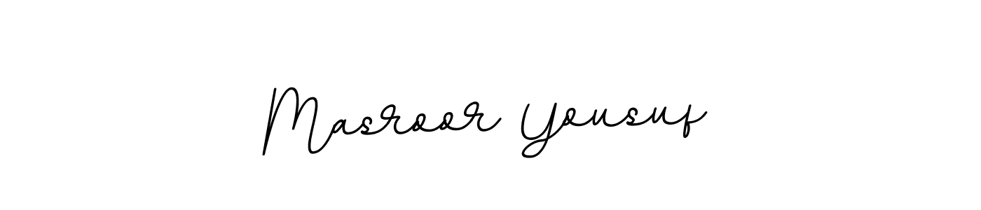 Use a signature maker to create a handwritten signature online. With this signature software, you can design (BallpointsItalic-DORy9) your own signature for name Masroor Yousuf. Masroor Yousuf signature style 11 images and pictures png