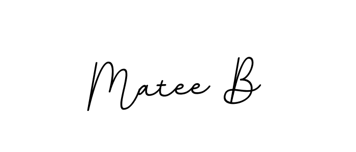 The best way (BallpointsItalic-DORy9) to make a short signature is to pick only two or three words in your name. The name Matee B include a total of six letters. For converting this name. Matee B signature style 11 images and pictures png