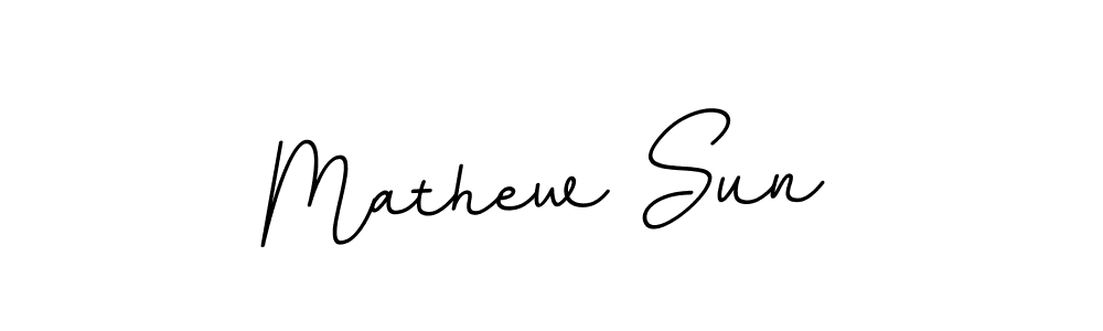 Make a beautiful signature design for name Mathew Sun. With this signature (BallpointsItalic-DORy9) style, you can create a handwritten signature for free. Mathew Sun signature style 11 images and pictures png