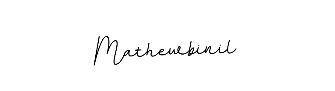 How to make Mathewbinil name signature. Use BallpointsItalic-DORy9 style for creating short signs online. This is the latest handwritten sign. Mathewbinil signature style 11 images and pictures png