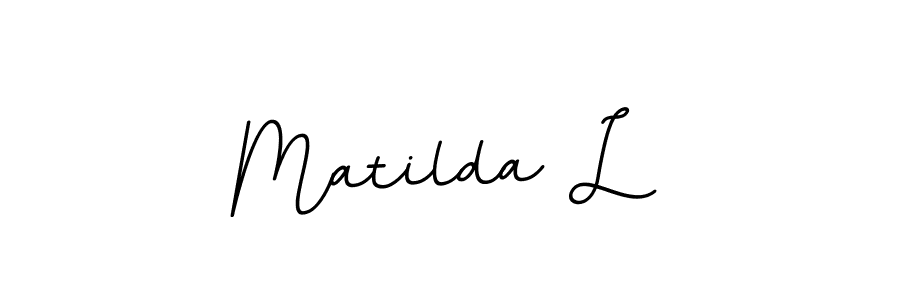 How to make Matilda L name signature. Use BallpointsItalic-DORy9 style for creating short signs online. This is the latest handwritten sign. Matilda L signature style 11 images and pictures png