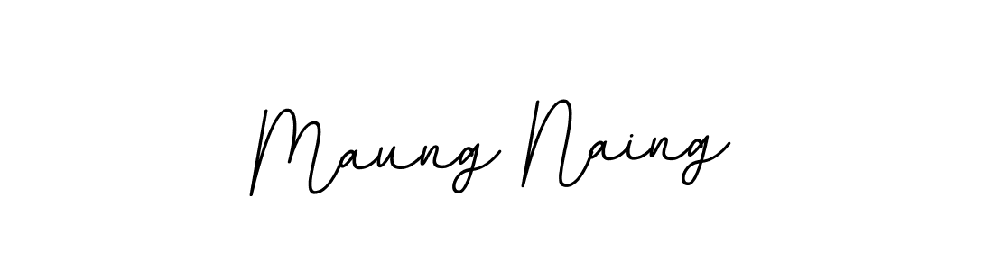 Use a signature maker to create a handwritten signature online. With this signature software, you can design (BallpointsItalic-DORy9) your own signature for name Maung Naing. Maung Naing signature style 11 images and pictures png