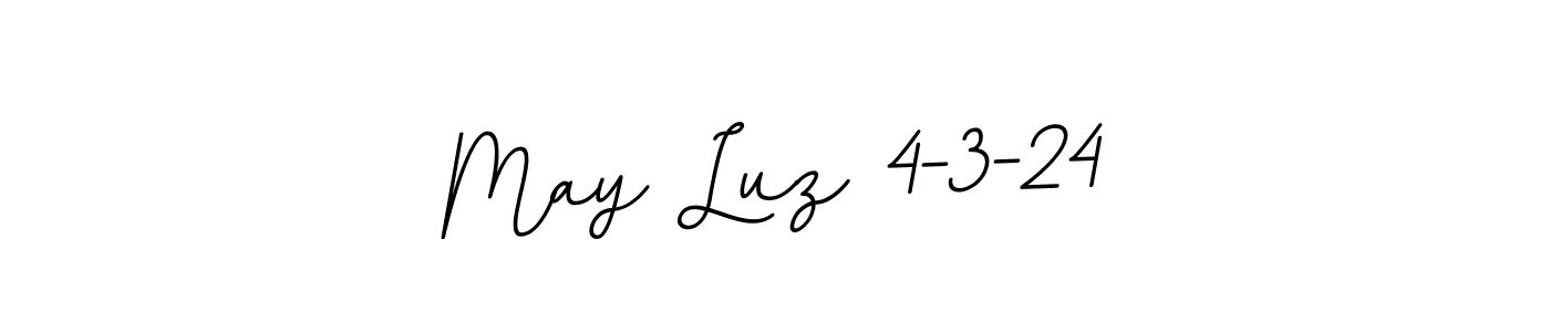 Use a signature maker to create a handwritten signature online. With this signature software, you can design (BallpointsItalic-DORy9) your own signature for name May Luz 4-3-24. May Luz 4-3-24 signature style 11 images and pictures png