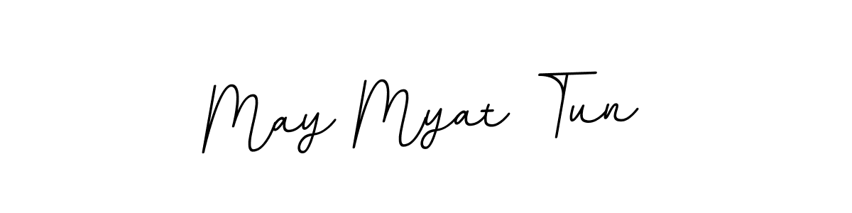 Use a signature maker to create a handwritten signature online. With this signature software, you can design (BallpointsItalic-DORy9) your own signature for name May Myat Tun. May Myat Tun signature style 11 images and pictures png