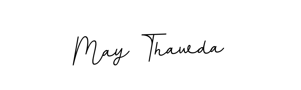 Design your own signature with our free online signature maker. With this signature software, you can create a handwritten (BallpointsItalic-DORy9) signature for name May Thawda. May Thawda signature style 11 images and pictures png