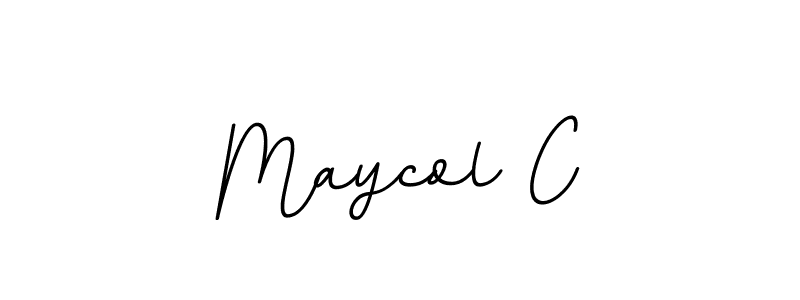 It looks lik you need a new signature style for name Maycol C. Design unique handwritten (BallpointsItalic-DORy9) signature with our free signature maker in just a few clicks. Maycol C signature style 11 images and pictures png