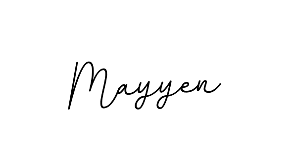 Use a signature maker to create a handwritten signature online. With this signature software, you can design (BallpointsItalic-DORy9) your own signature for name Mayyen. Mayyen signature style 11 images and pictures png