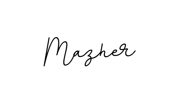 Make a beautiful signature design for name Mazher. With this signature (BallpointsItalic-DORy9) style, you can create a handwritten signature for free. Mazher signature style 11 images and pictures png