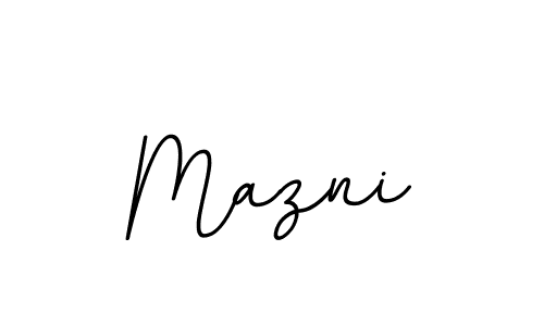 How to make Mazni name signature. Use BallpointsItalic-DORy9 style for creating short signs online. This is the latest handwritten sign. Mazni signature style 11 images and pictures png