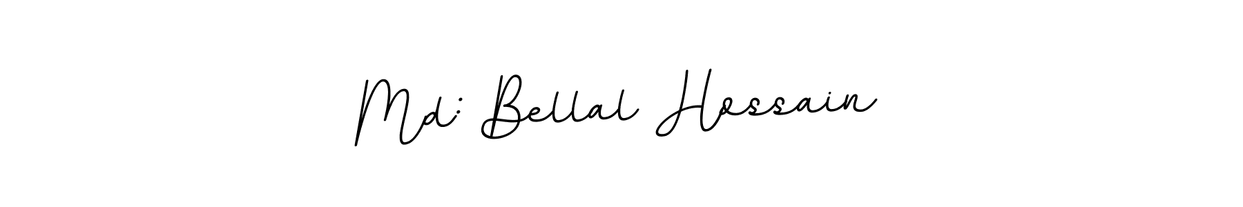 How to make Md: Bellal Hossain name signature. Use BallpointsItalic-DORy9 style for creating short signs online. This is the latest handwritten sign. Md: Bellal Hossain signature style 11 images and pictures png