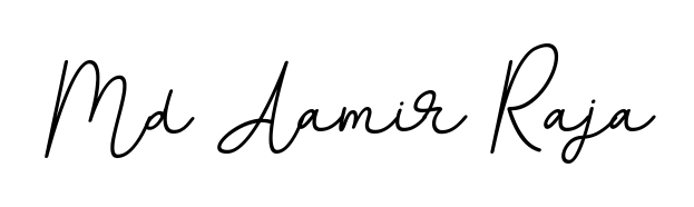 Create your official email sign-off with Md Aamir Raja name in BallpointsItalic-DORy9 style. Crisp, clean, and perfectly legible across all screens. Md Aamir Raja signature style 11 images and pictures png