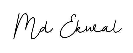 A stylish, flowing autograph style designed for name Md Ekwal using BallpointsItalic-DORy9 typography. Perfect for digital creative projects. Md Ekwal signature style 11 images and pictures png
