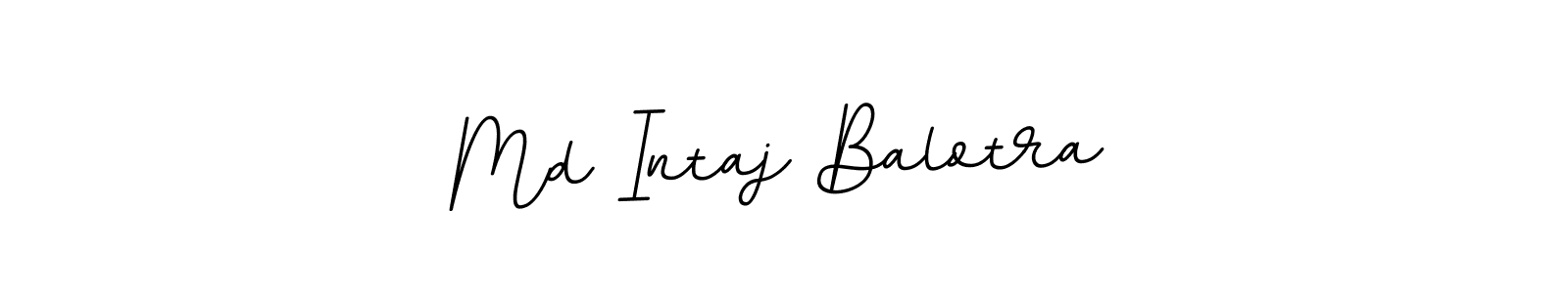 This is the best signature style for the Md Intaj Balotra name. Also you like these signature font (BallpointsItalic-DORy9). Mix name signature. Md Intaj Balotra signature style 11 images and pictures png