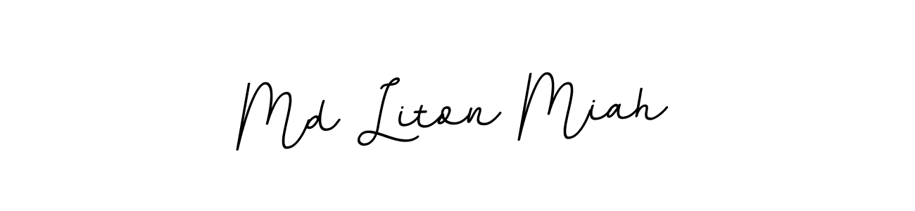 Create a beautiful signature design for name Md Liton Miah. With this signature (BallpointsItalic-DORy9) fonts, you can make a handwritten signature for free. Md Liton Miah signature style 11 images and pictures png