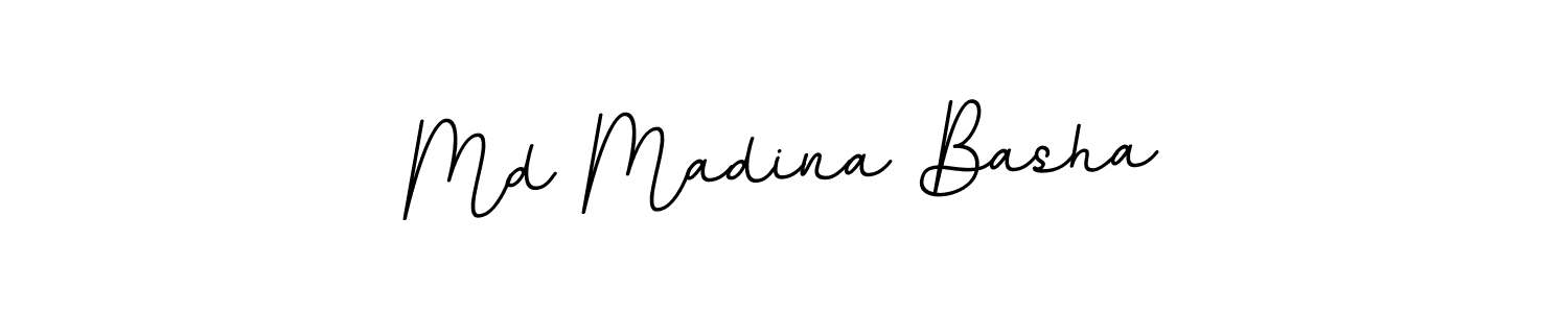 Make a beautiful signature design for name Md Madina Basha. With this signature (BallpointsItalic-DORy9) style, you can create a handwritten signature for free. Md Madina Basha signature style 11 images and pictures png
