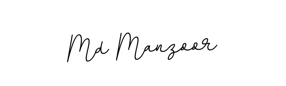 Use a signature maker to create a handwritten signature online. With this signature software, you can design (BallpointsItalic-DORy9) your own signature for name Md Manzoor. Md Manzoor signature style 11 images and pictures png