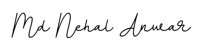 Designed for modern professionals: Md Nehal Anwar name signature crafted with BallpointsItalic-DORy9 script. Ready for digital PDF workflows. Md Nehal Anwar signature style 11 images and pictures png
