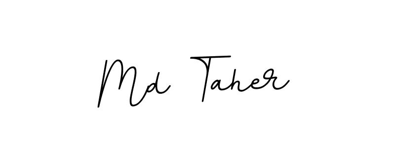 Use a signature maker to create a handwritten signature online. With this signature software, you can design (BallpointsItalic-DORy9) your own signature for name Md Taher. Md Taher signature style 11 images and pictures png