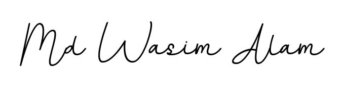 Give your name Md Wasim Alam an exquisite flair with the BallpointsItalic-DORy9 script font. Ideal for contracts, resumes, and formal letterheads. Md Wasim Alam signature style 11 images and pictures png