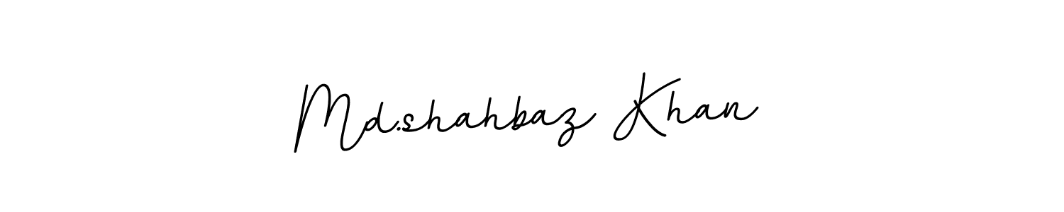 The best way (BallpointsItalic-DORy9) to make a short signature is to pick only two or three words in your name. The name Md.shahbaz Khan include a total of six letters. For converting this name. Md.shahbaz Khan signature style 11 images and pictures png