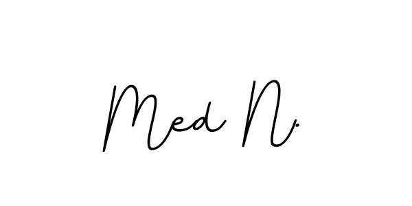 How to make Med N. name signature. Use BallpointsItalic-DORy9 style for creating short signs online. This is the latest handwritten sign. Med N. signature style 11 images and pictures png