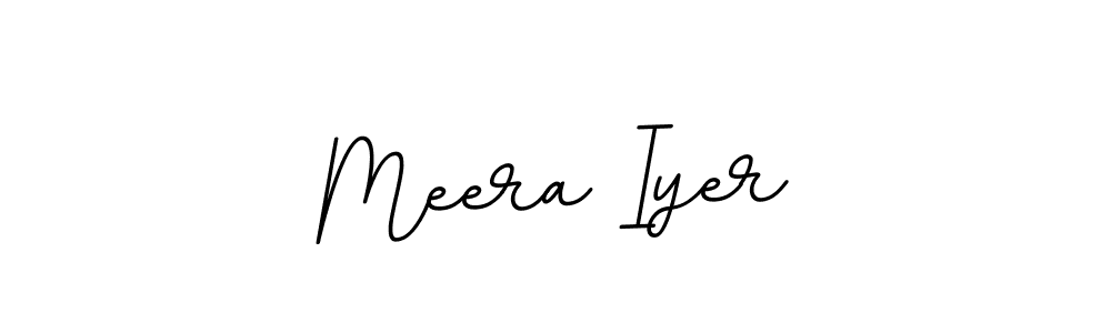 How to make Meera Iyer name signature. Use BallpointsItalic-DORy9 style for creating short signs online. This is the latest handwritten sign. Meera Iyer signature style 11 images and pictures png