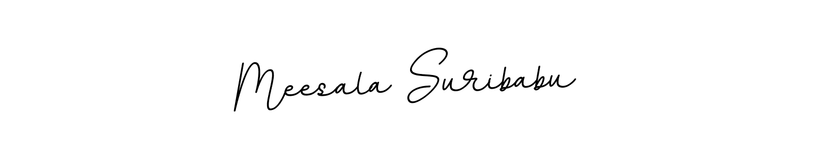 The best way (BallpointsItalic-DORy9) to make a short signature is to pick only two or three words in your name. The name Meesala Suribabu include a total of six letters. For converting this name. Meesala Suribabu signature style 11 images and pictures png