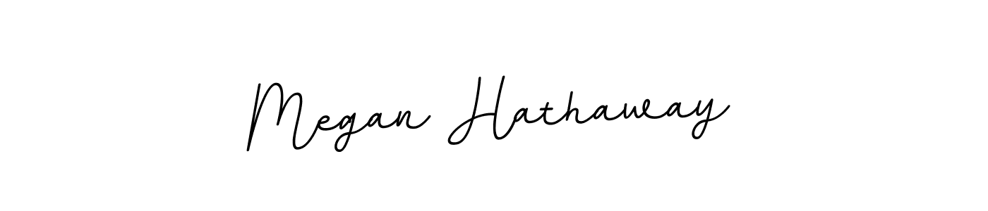 How to make Megan Hathaway name signature. Use BallpointsItalic-DORy9 style for creating short signs online. This is the latest handwritten sign. Megan Hathaway signature style 11 images and pictures png