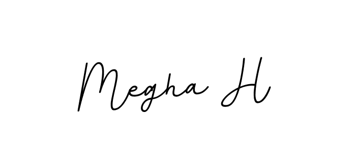 Use a signature maker to create a handwritten signature online. With this signature software, you can design (BallpointsItalic-DORy9) your own signature for name Megha H. Megha H signature style 11 images and pictures png