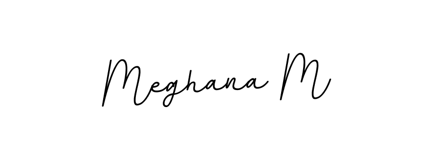 The best way (BallpointsItalic-DORy9) to make a short signature is to pick only two or three words in your name. The name Meghana M include a total of six letters. For converting this name. Meghana M signature style 11 images and pictures png